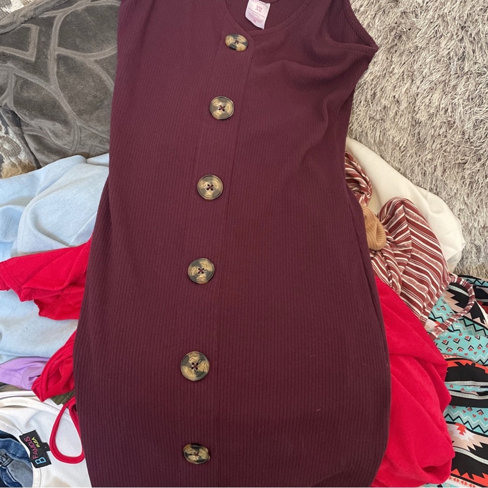 Purple button dress